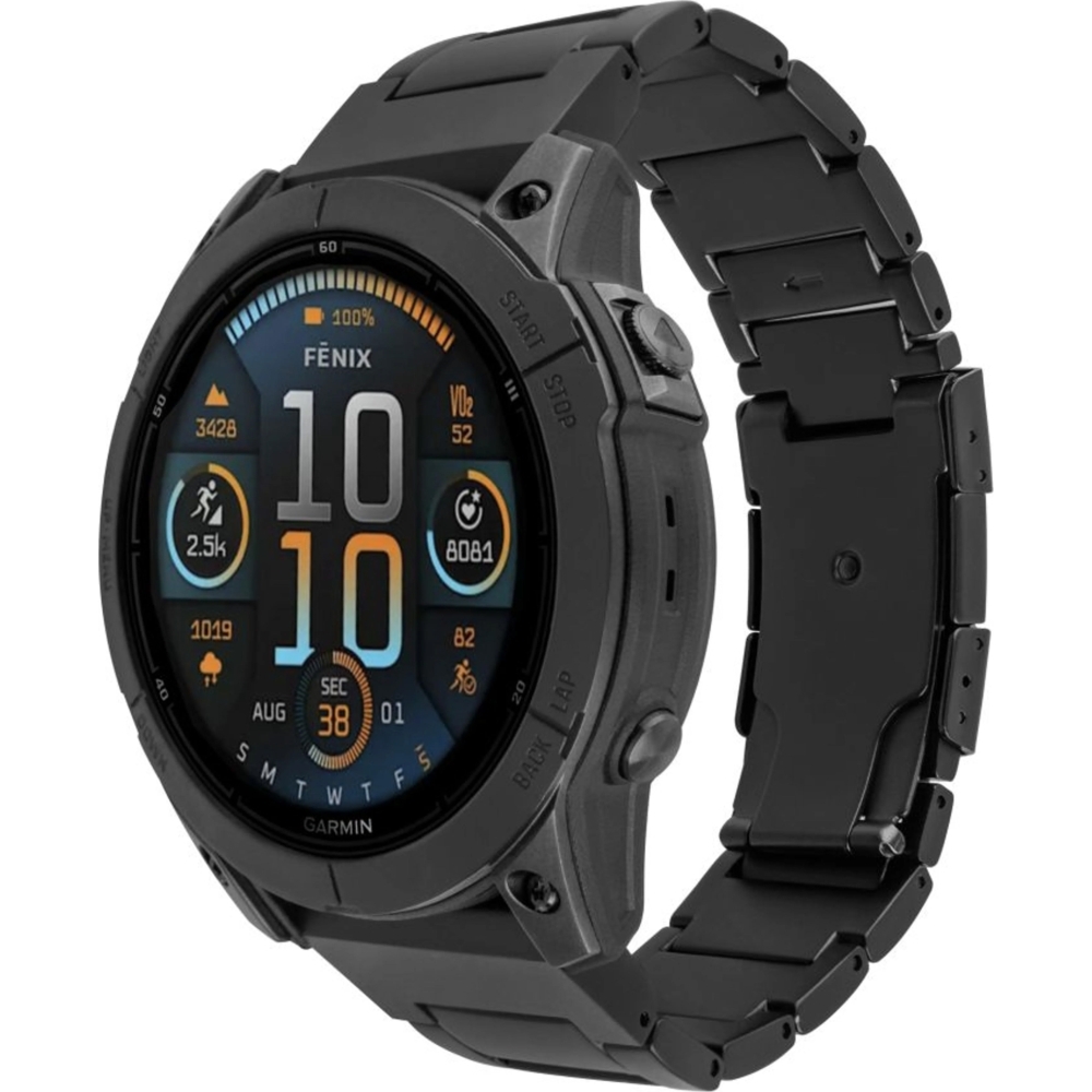 Silikonowy pasek Fixed Titanium Strap 26mm do smartwatcha w kolorze czarnym.